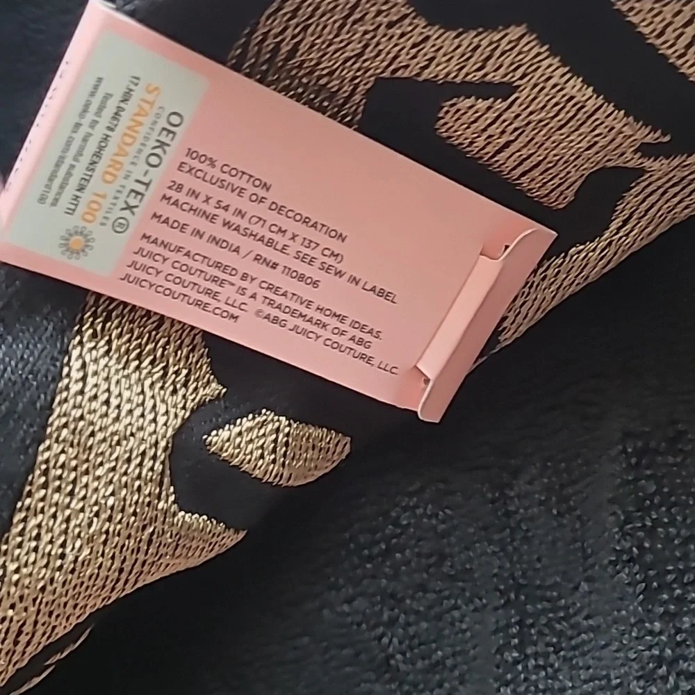Juicy Couture Black and Gold Towel Set - Picture 8 of 12